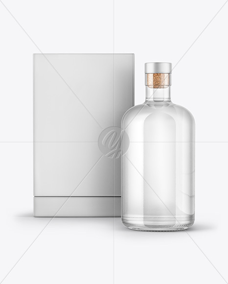 Gin Bottle with Box Mockup
