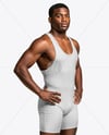Afro-American Man Wearing Wrestling Uniform Mockup
