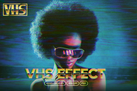 VHS Photo Effect - School program auto smart objects bundle smart objects