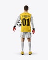 Soccer Goalkeeper Wearing Long Sleeve Jersey and Shorts Mockup