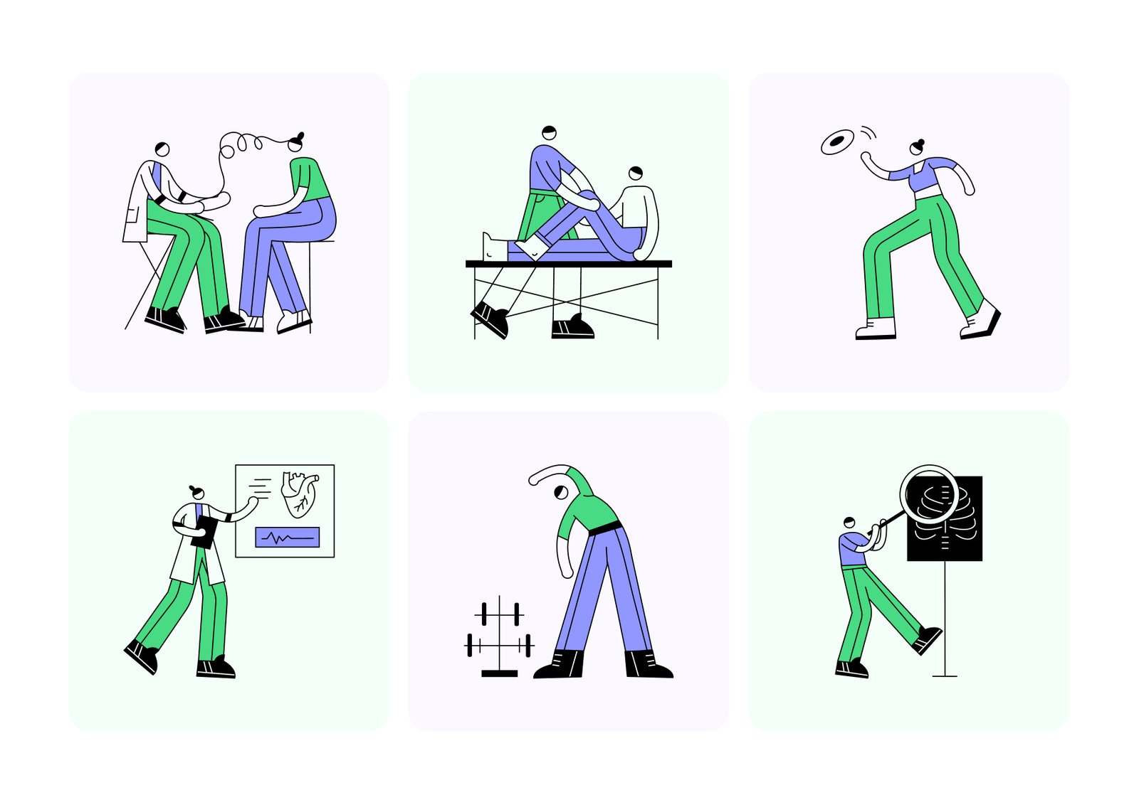 People and Places Illustration Set