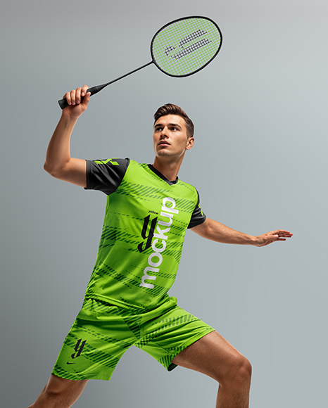Man Wearing Badminton Uniform Mockup