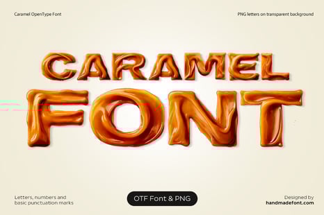 Caramel Font - Melt text
