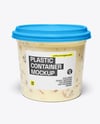 Plastic Container with Clam Chowder Mockup