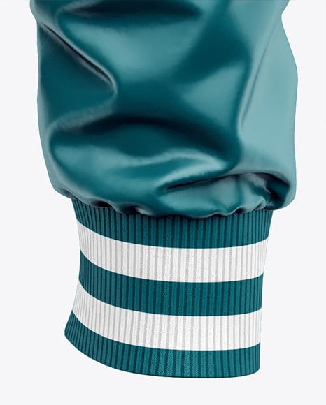 Satin Varsity Zip-Up Jacket Mockup