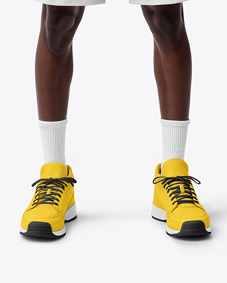 Afro-American Man Wearing Oversize Hoodie and Shorts Mockup