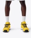 Afro-American Man Wearing Oversize Hoodie and Shorts Mockup