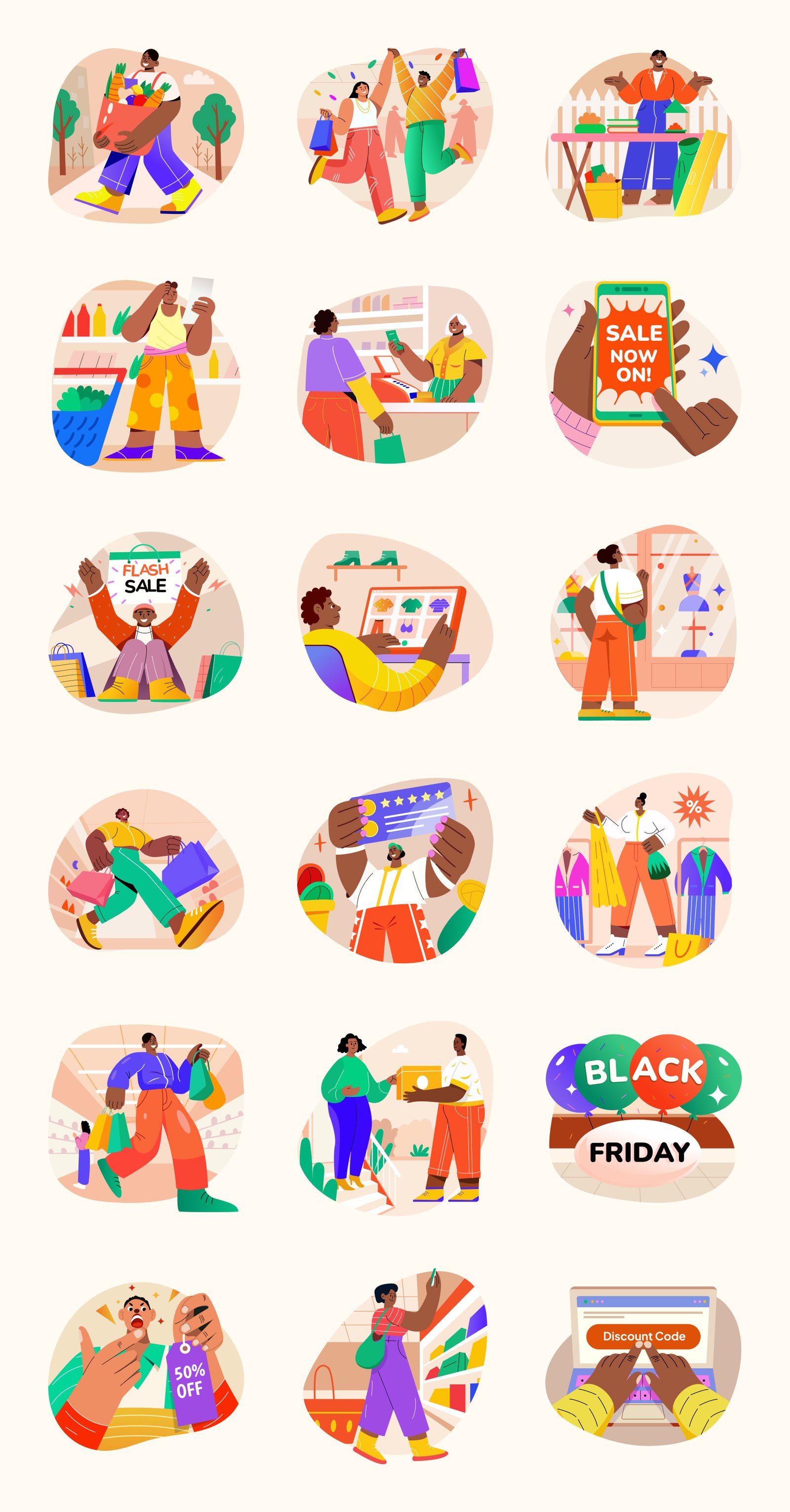 Shopping and Sale Vector Set