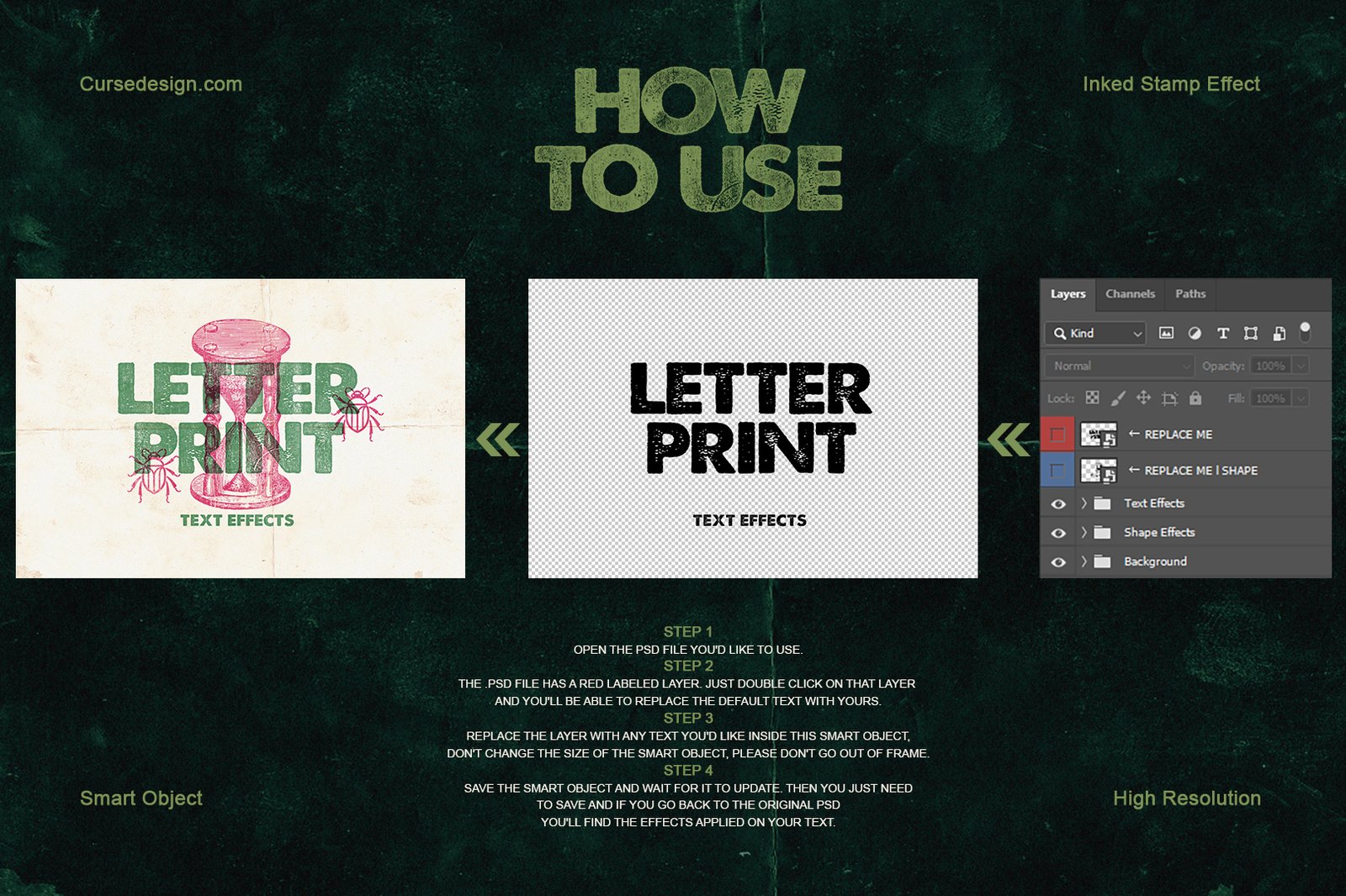 Inked Stamp Effect – 5 PSD Files