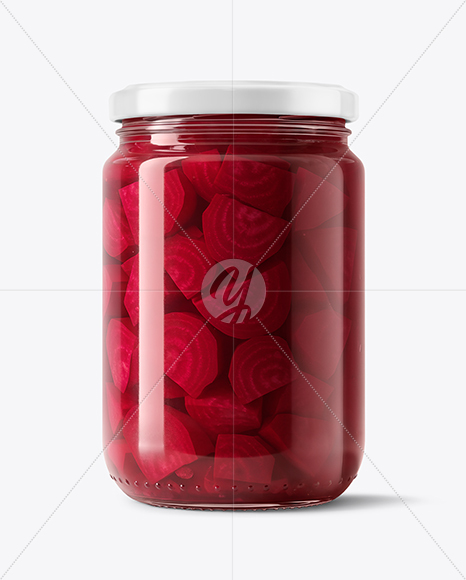 Glass Jar with Pickled Beets Mockup