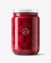 Glass Jar with Pickled Beets Mockup