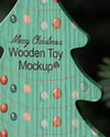 Wooden Toy on Christmas Tree Mockup