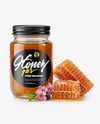Glass Jar with Manuka Honey and Honeycombs Mockup