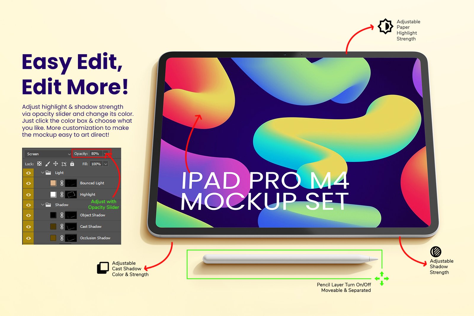 iPad Pro M4 2024 13 Inch PSD Mockup Set