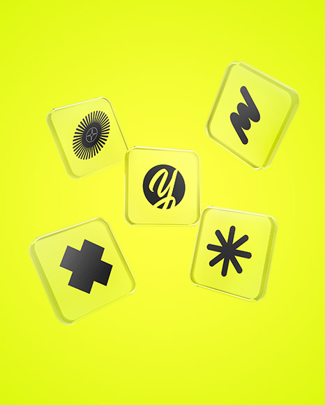 Frosted Glass Icons Mockup
