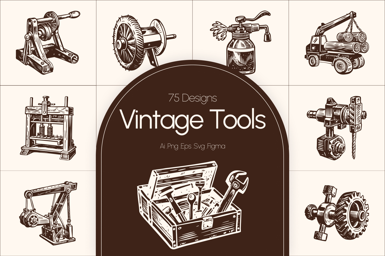 Vintage Tools Illustration Set