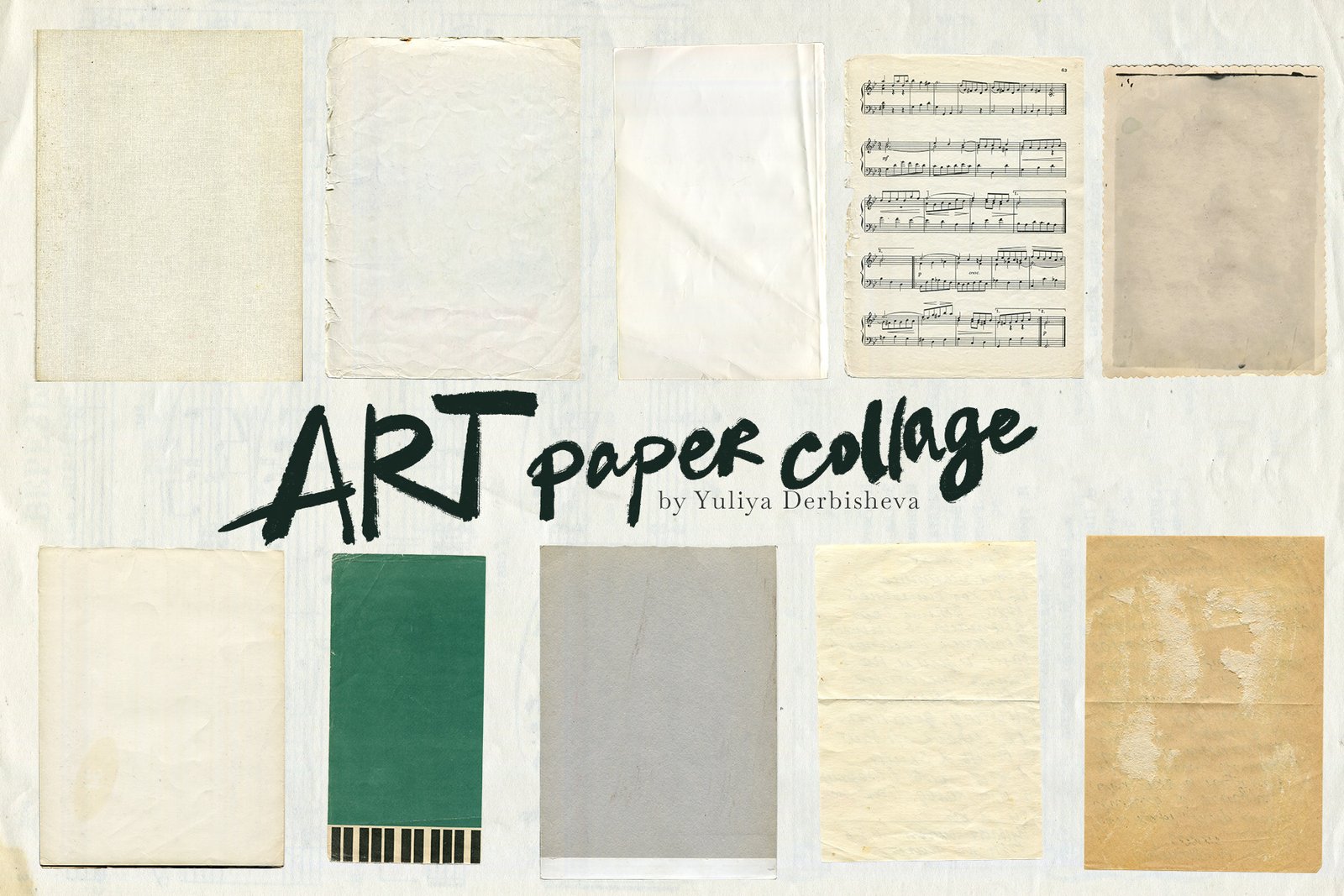 Art Paper collage Vintage &amp; Modern Overlay Textures, Torn, ripped, cutout elements scraps