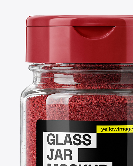 Clear Glass Jar with Ground Sumac Spice Mockup