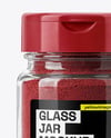 Clear Glass Jar with Ground Sumac Spice Mockup
