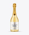 Clear Glass White Champagne Bottle Mockup