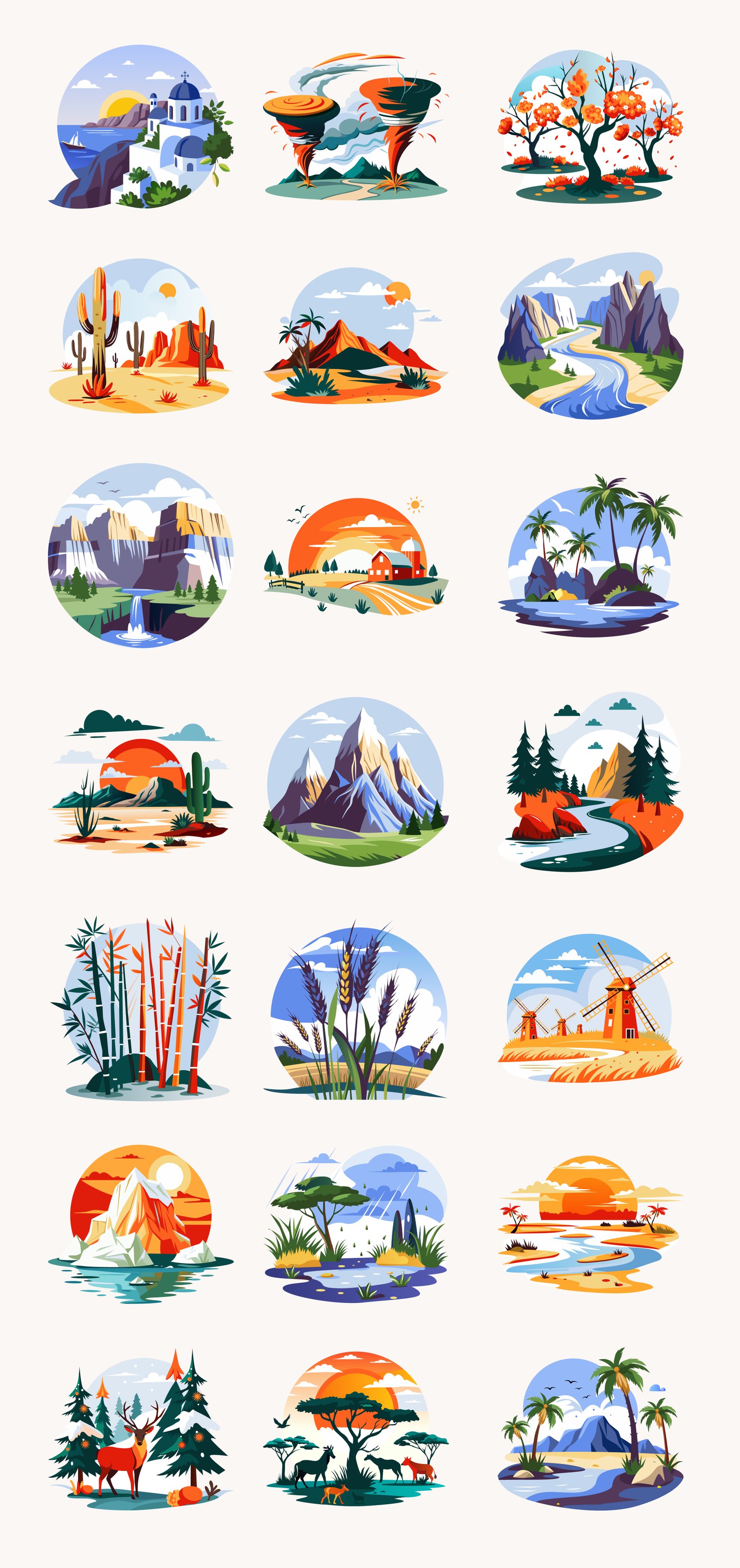 Nature Landscape Illustrations