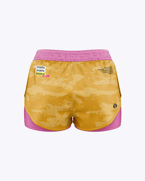 Women's Double-Layer Shorts Mockup - Back View
