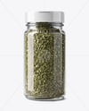 Glass Spice Jar with Dried Basil Mockup