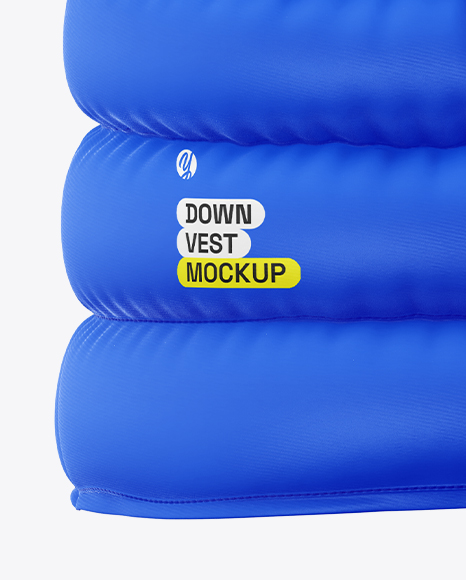 Matte Down Vest Mockup – Back View