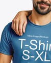 Two Young Men Wearing T-shirts and Jeans Mockup