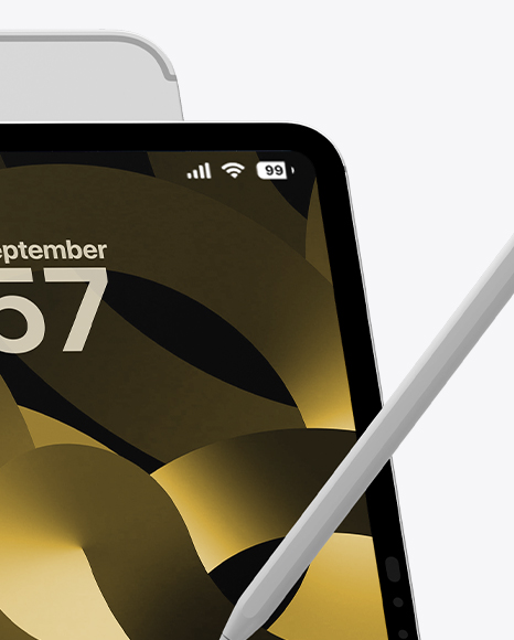 iPad Pro with Apple Pencil Mockup – Front & Back View