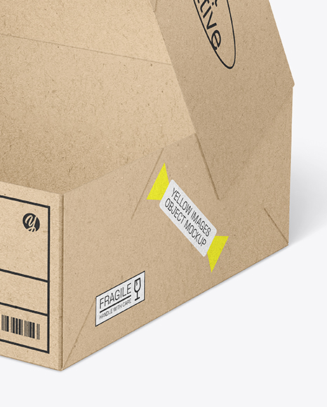 Opened Kraft Cake Box Mockup