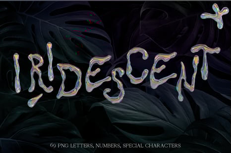 Iridescent Chrome - 3D Type - Lettering