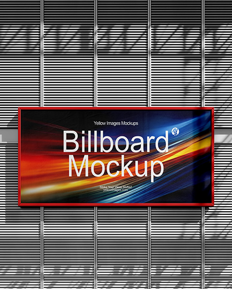 Street Billboard on a Wall Mockup