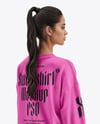 Young Woman Wearing a Sweatshirt Mockup