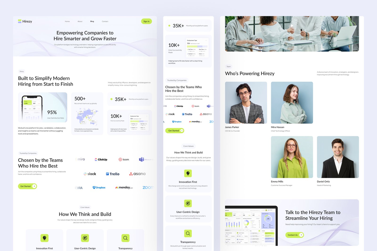 Hirezy – Recruitment SaaS Website UI Figma Template