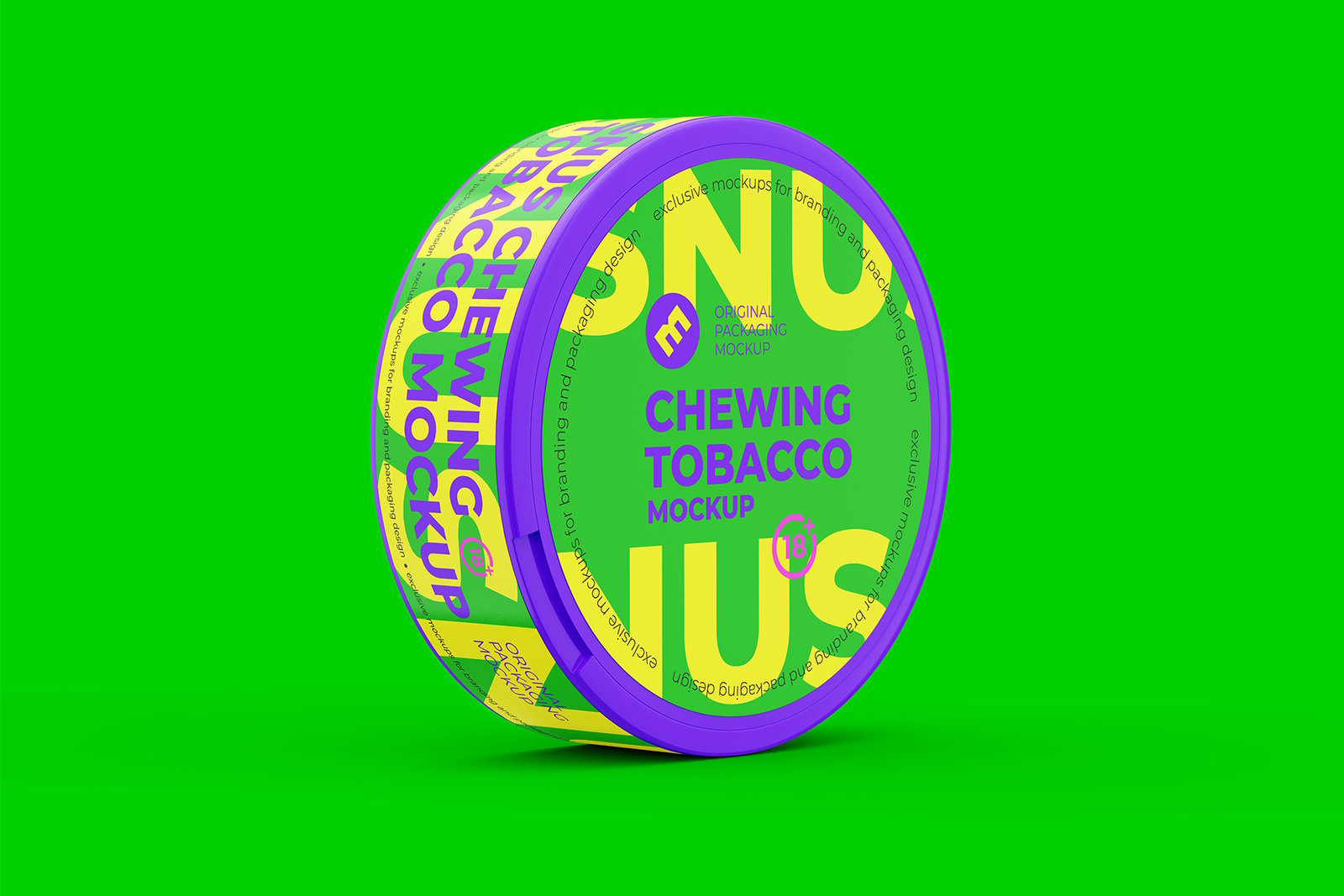 Snus Chewing Tobacco Can Mockup. With One Lock