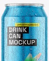 500ml Aluminium Can with Drops Mockup