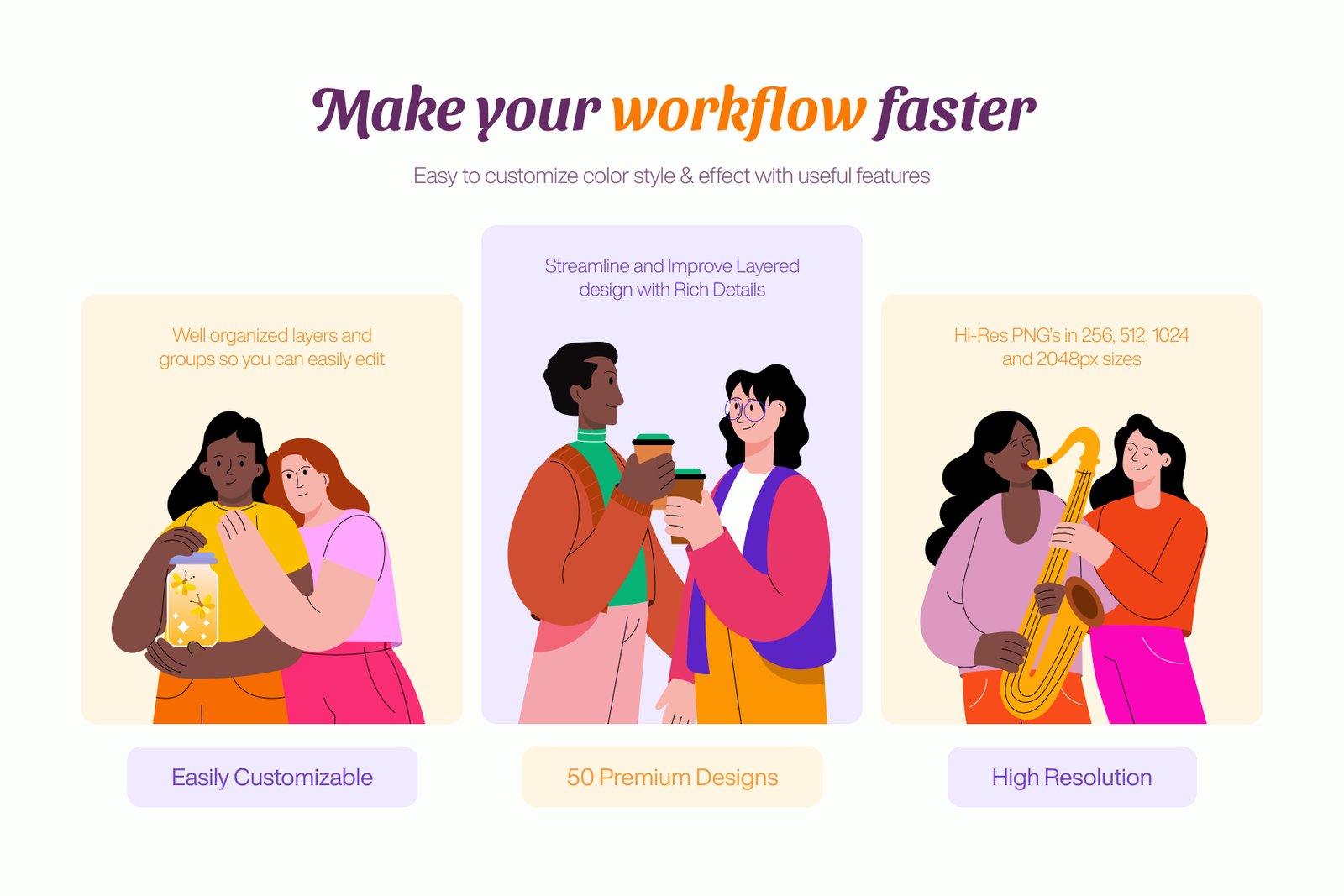 Friends Illustration Art Set