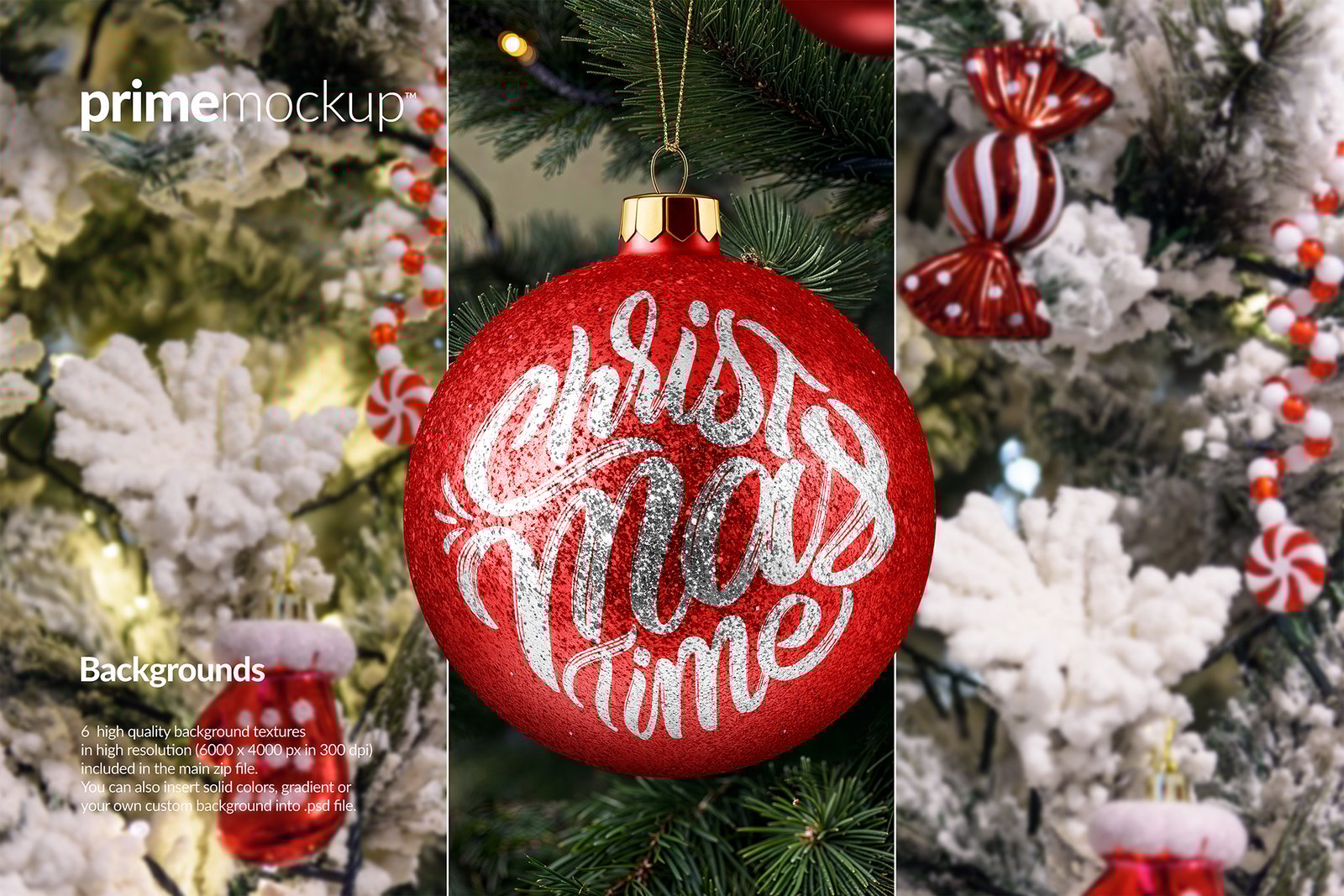 Christmas Ball Ornament Mockup Scene