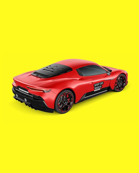 Sport Car Mockup - Back Half Side View