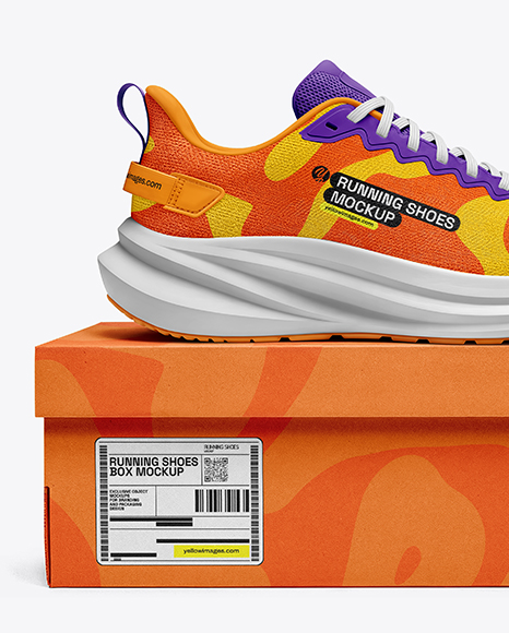 Running Shoe on Box Mockup