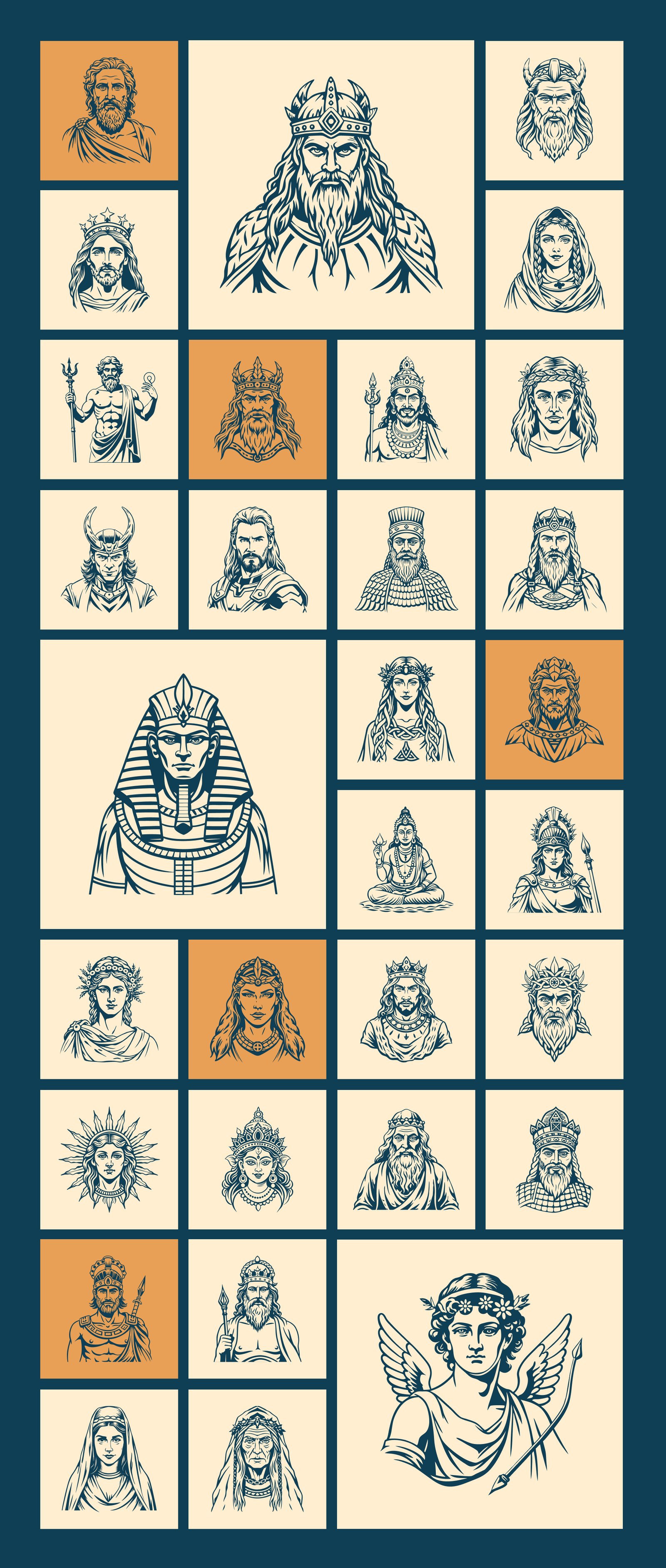Vintage God Vector Illustration