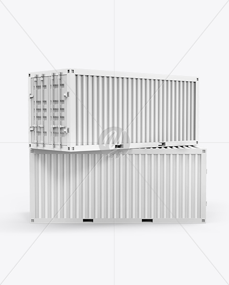 Two Cargo Shipping Containers Mockup