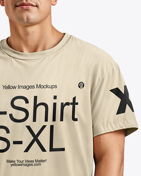 Man Wearing a T-shirt and Pants Mockup