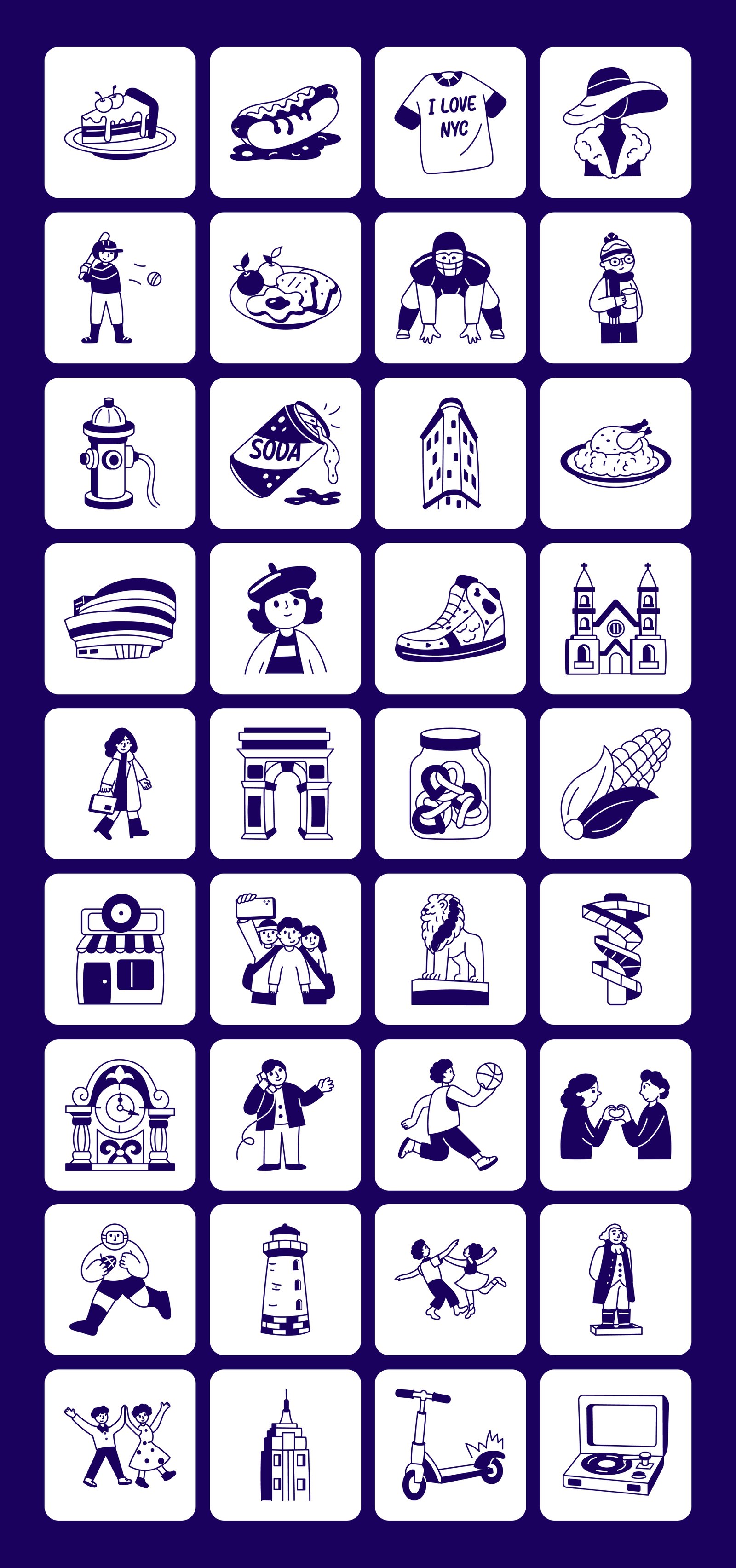New York Vector Drawing Set