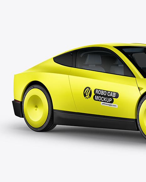 Electric RoboCab Mockup - Half Side View