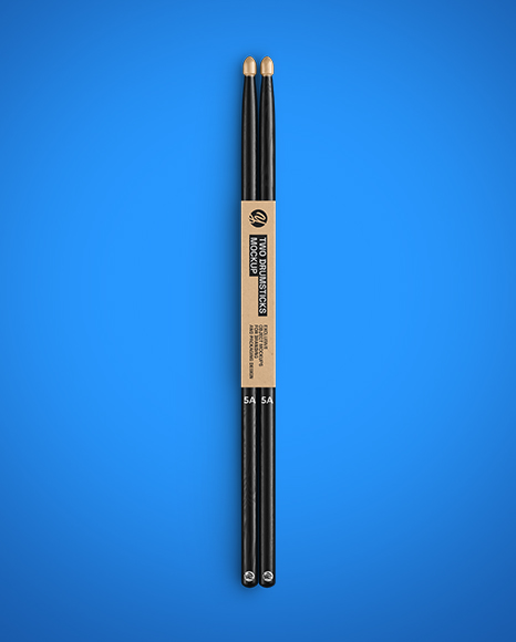 Glossy Wooden Drumsticks Mockup