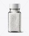 Square Glass Jar with Coarse Sea Salt Mockup