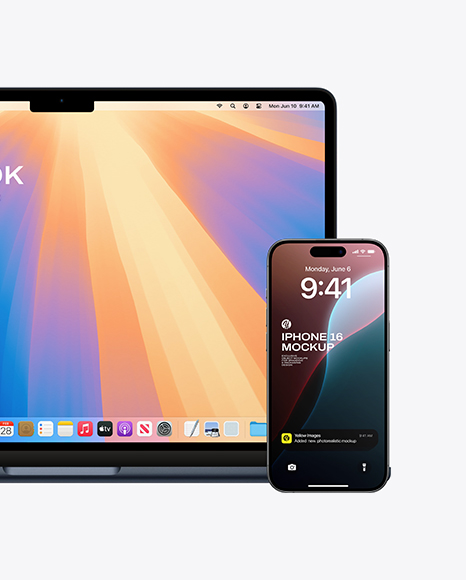 Apple Macbook and Iphone Mockup