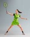 Woman Wearing Badminton Uniform Mockup